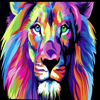 Arte Diamante León de colores